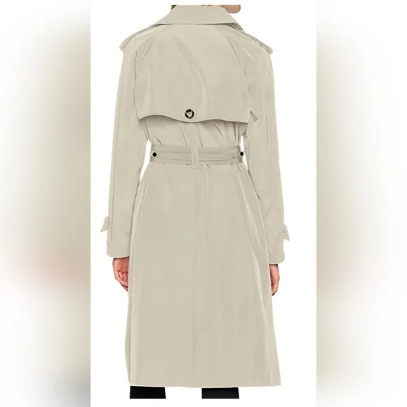 London Fog Women's Classic Stone Trench Coat Size L - Picture 2 of 7